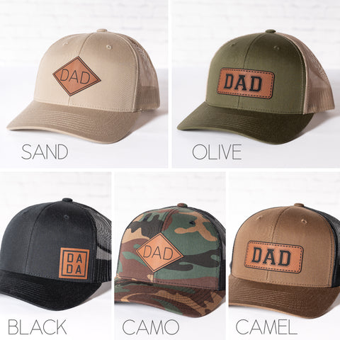 Custom Dad Hats | PU Leather Patch Hats for Dad