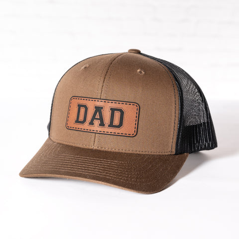 Custom Dad Hats | PU Leather Patch Hats for Dad