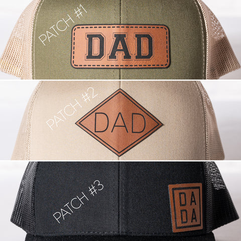 Custom Dad Hats | PU Leather Patch Hats for Dad