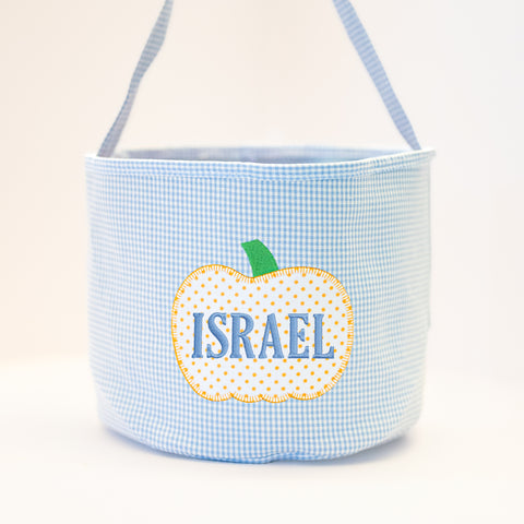Personalized Trunk or Treat Bags, Embroidered Name Candy Baskets