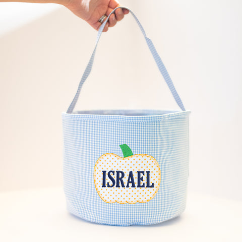 Personalized Trunk or Treat Bags, Embroidered Name Candy Baskets