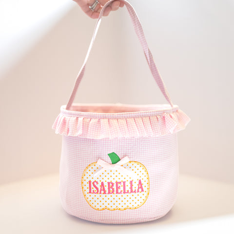 Personalized Trunk or Treat Bags, Embroidered Name Candy Baskets