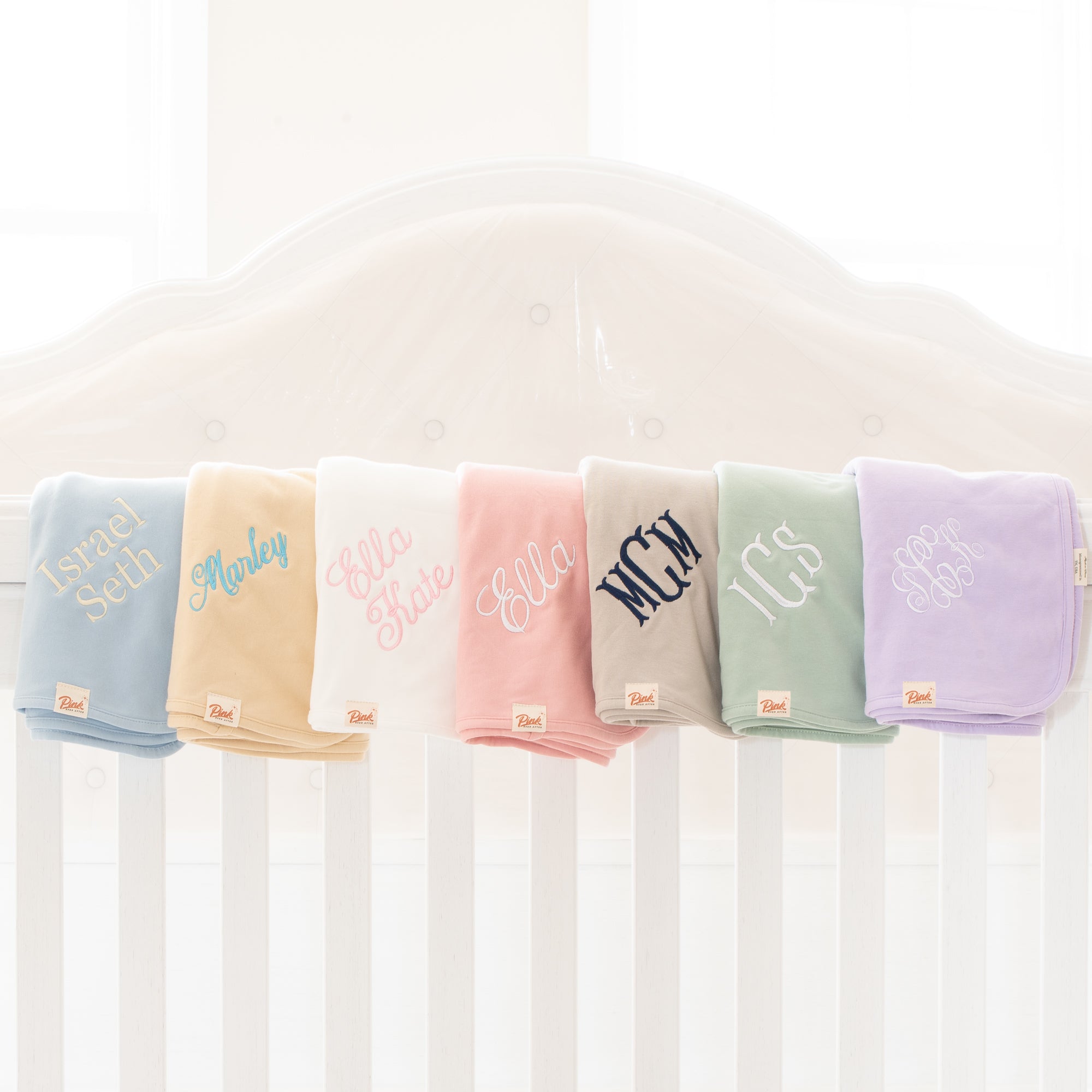 Cotton Personalized Baby Blankets Pink Ever After