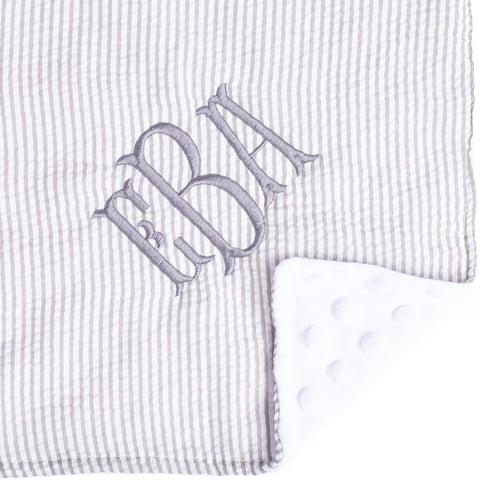 Seersucker Personalized Baby Blankets